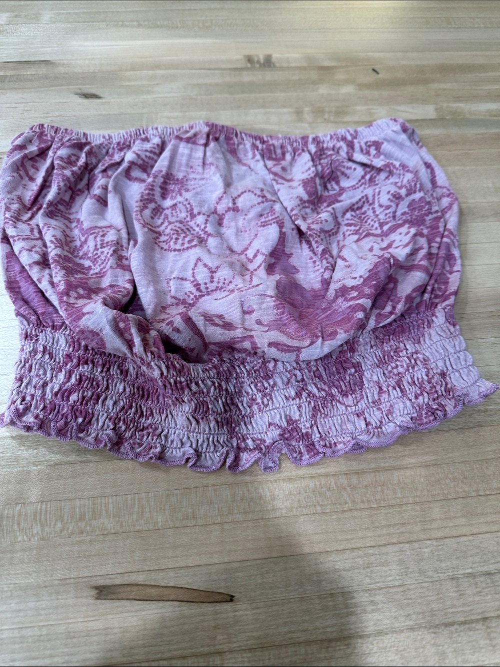 Urban Outfitters Lavender Pink Floral Smocked Crop Top